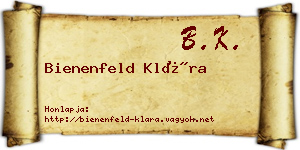 Bienenfeld Klára névjegykártya