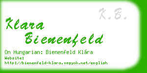 klara bienenfeld business card