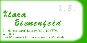 klara bienenfeld business card